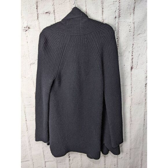 Vince Black Yak Wool Blend Knitted Open Front Cardigan w Pockets Size M Medium - Picture 3 of 9